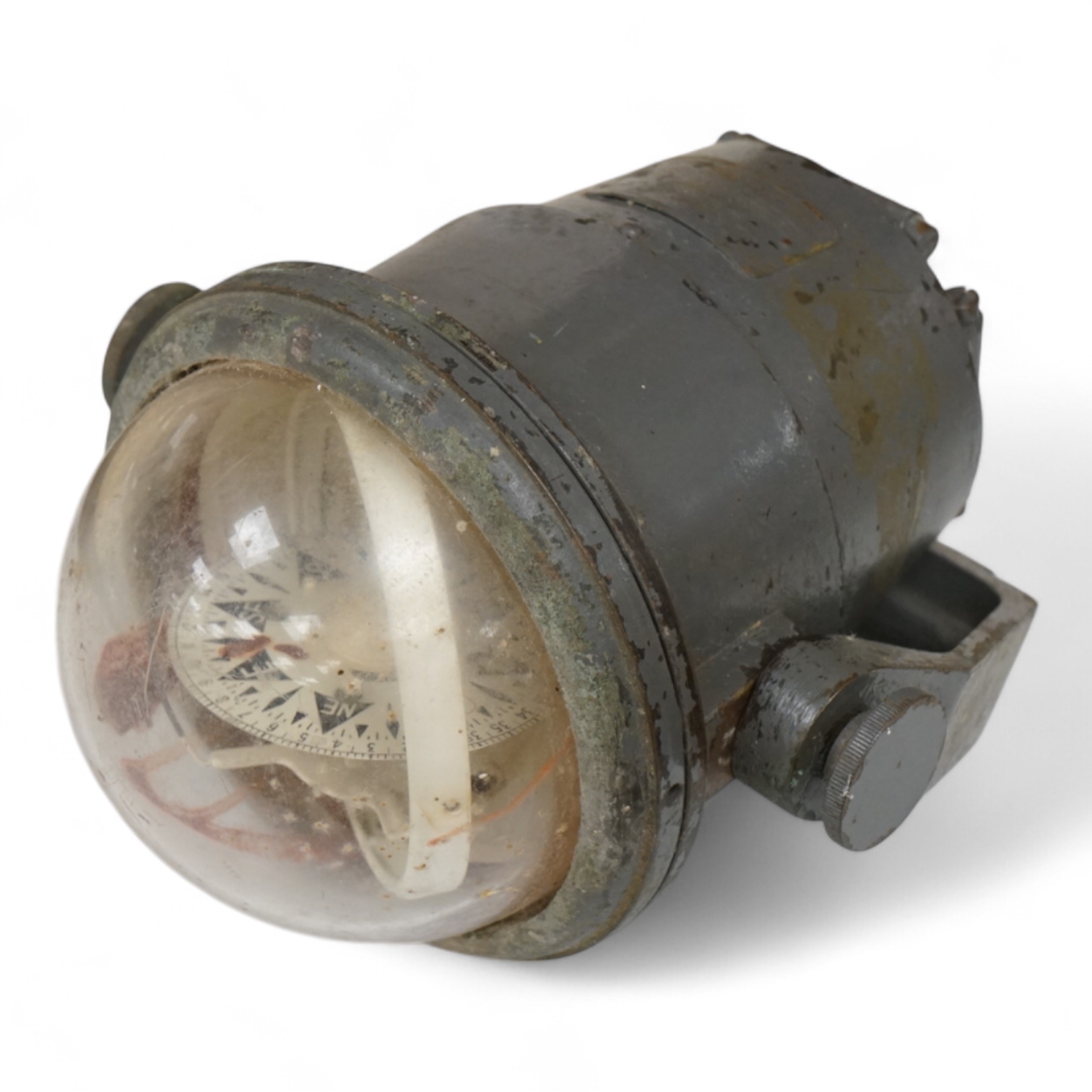 A mid-20th century brass marine binnacle compass, Sestrel, by Henry Browne & Son Ltd, 15cm deep
